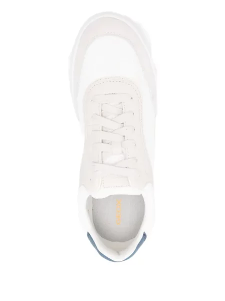 Sneakerși Geox cu șireturi din dantelă alb