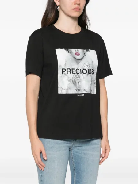 Tricou Twinset cu imagine negru
