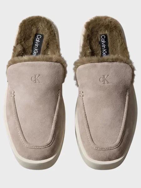 Замшеві шльопанці Calvin Klein бежеві