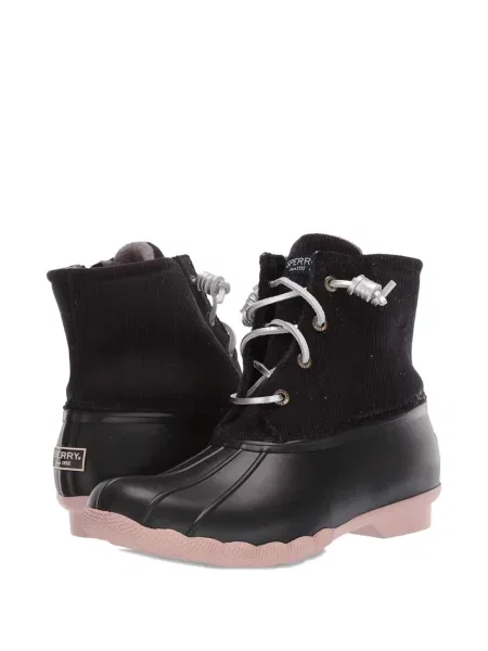 Μποτάκια Sperry Top-sider με κορδόνια κοτλέ μαύρο