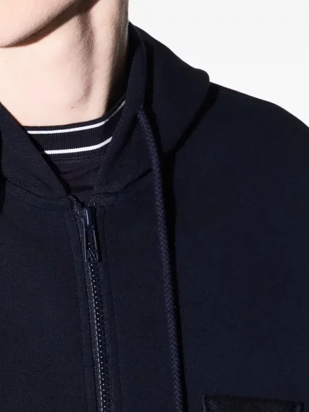 Hanorac cu glugă Armani Exchange cu autograf albastru