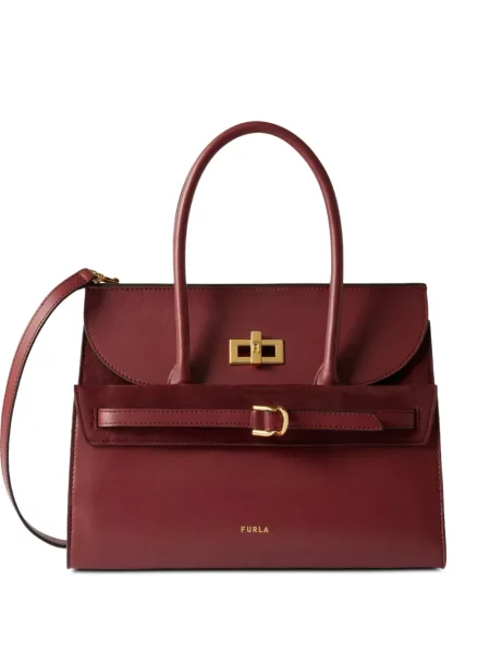Geantă shopper Furla din piele roșu
