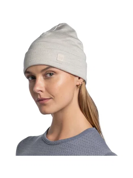 Buff Čepice Merino Heavyweight Beanie Solid bílá