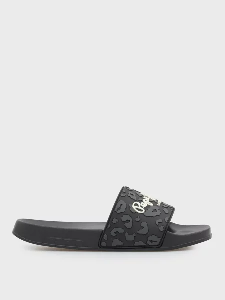 Шлепанцы Pepe Jeans с принтом черные