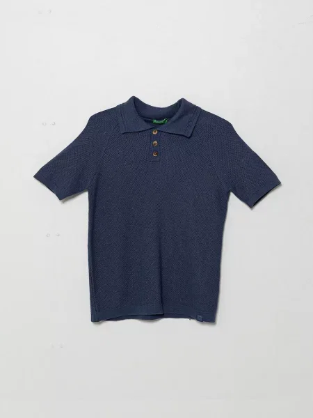 United Colors of Benetton polo tričko ze lněné směsi