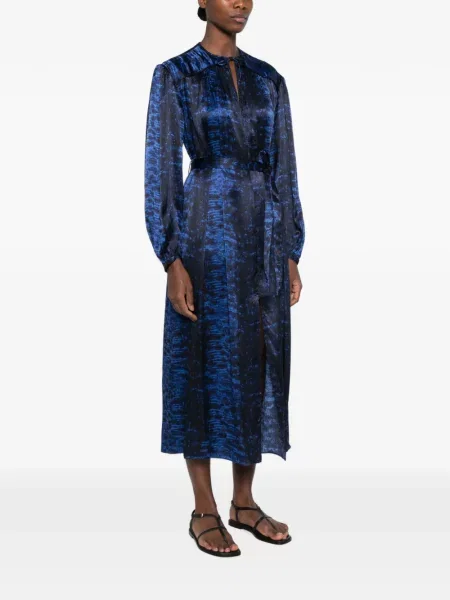 Rochie midi Isabel Marant cu imagine cu imprimeu abstract albastru