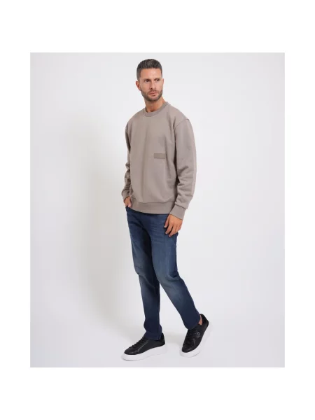 BOSS Green bluza z bawełną SW_Crewneck szara