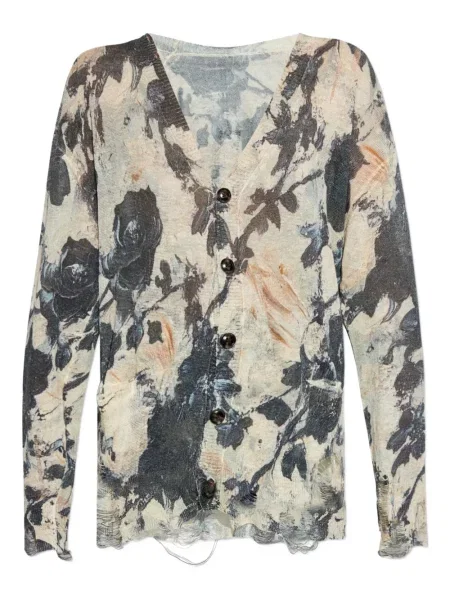 Cardigan R13 cu model floral cu imagine negru