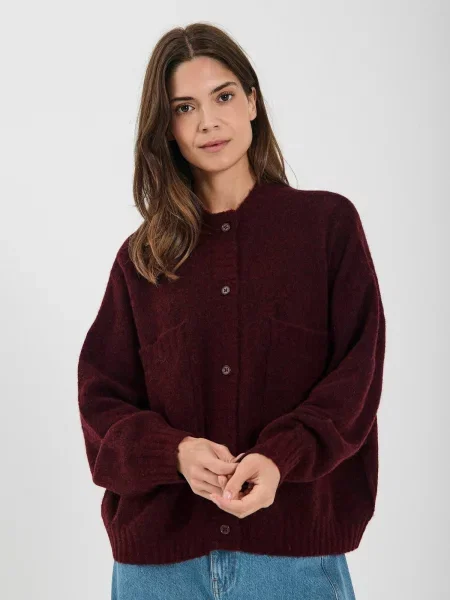 NORR Pulover Halli knit bordeaux roșu