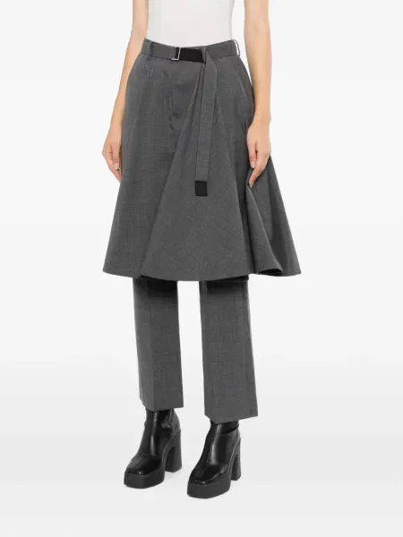 Cu centură pantaloni Sacai gri