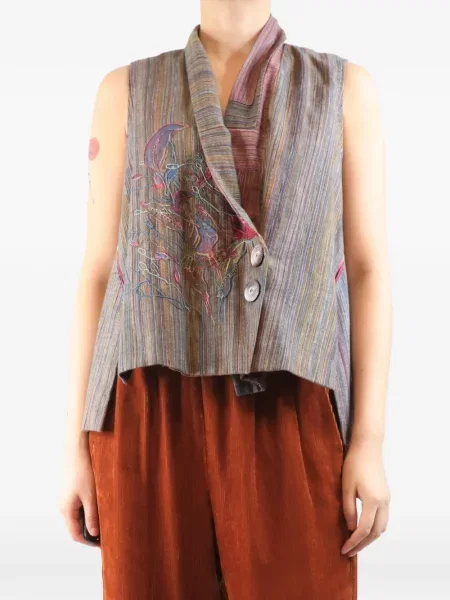 Vestă Atelier Materi cu broderie gri