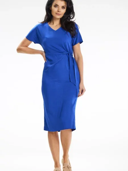 Midi obleka Awama modra