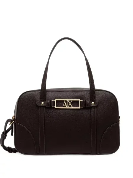 Geantă Armani Exchange cu autograf maro
