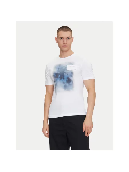 Calvin Klein T-Shirt Photo Print Regular Fit λευκό