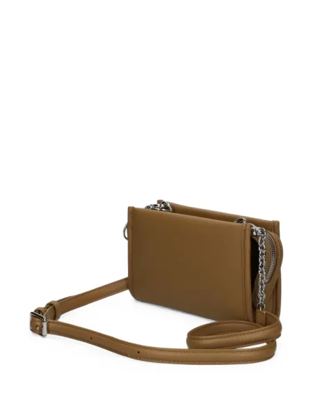 Geanta crossbody Lacoste cu autograf maro