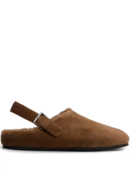 Papuci tip mules 12 Storeez cu cataramă maro