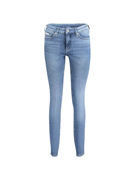 Skinny jeansy skinny Calvin Klein niebieskie