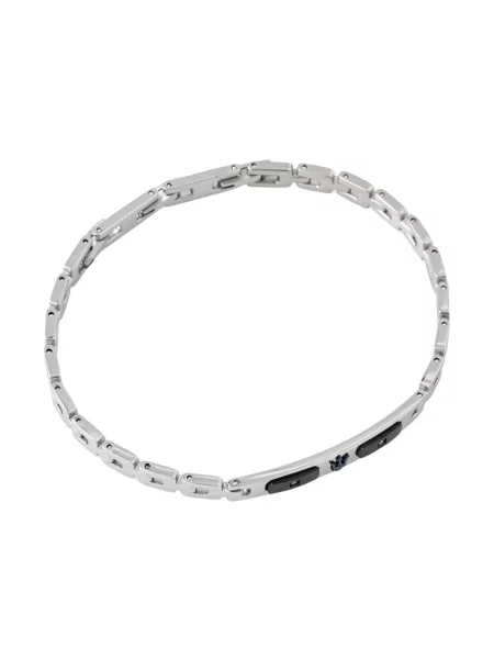 MASERATI bransoletka ze stali nierdzewnej z diamentem DIAMONDS szara
