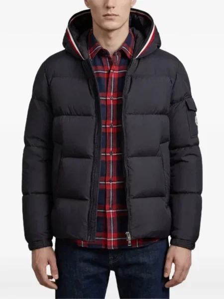 Matlasat geacă cu puf Moncler albastru