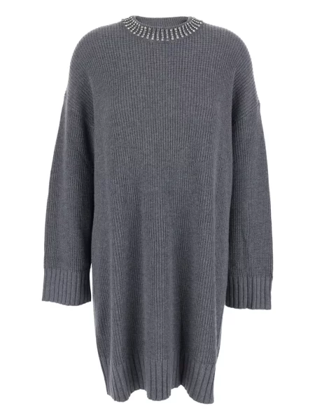 Rochie mini Pinko tricotate de costum gri