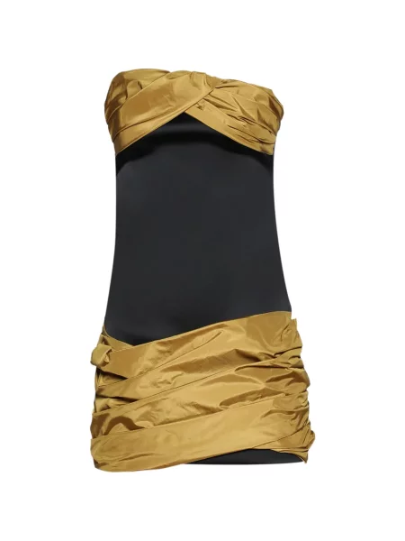 Sukienka mini Burc Akyol drapowana garniturowa czarna