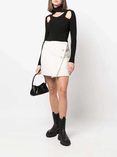 Dygsniuotas sijonas Emporio Armani balta