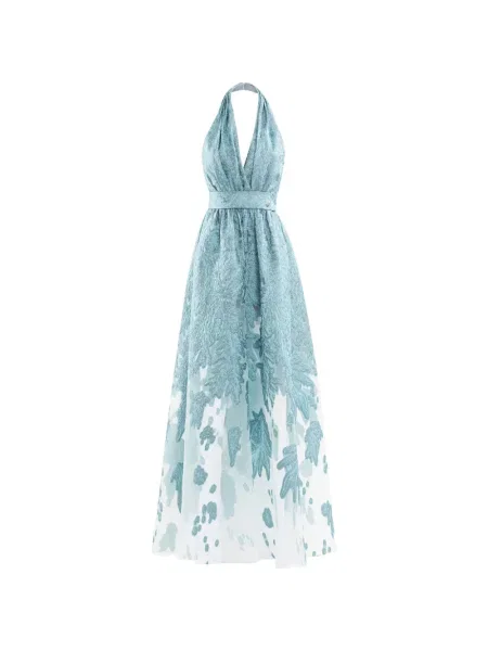 Salopetă Saiid Kobeisy cu decolteu în V albastru