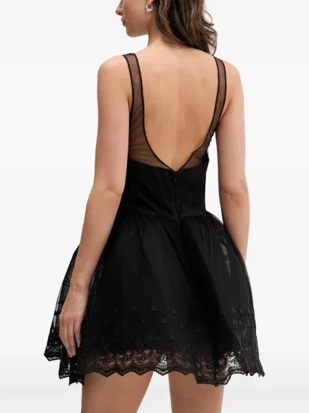 Rochie mini Bardot plasă negru