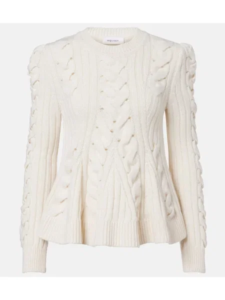 Pulover Mcqueen de lână alb