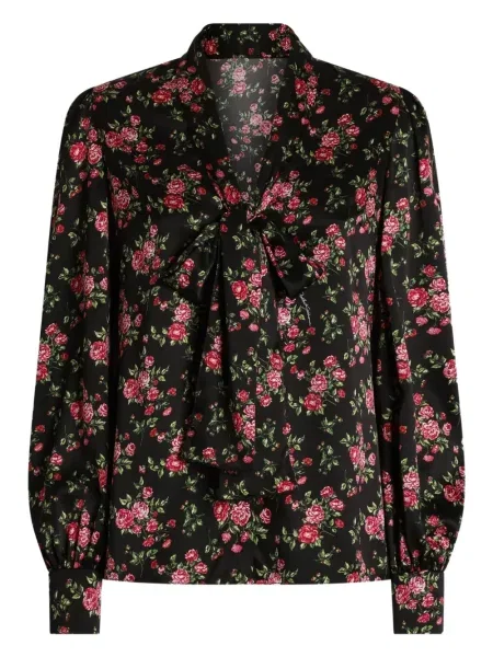 Bluză Dolce & Gabbana cu model floral negru