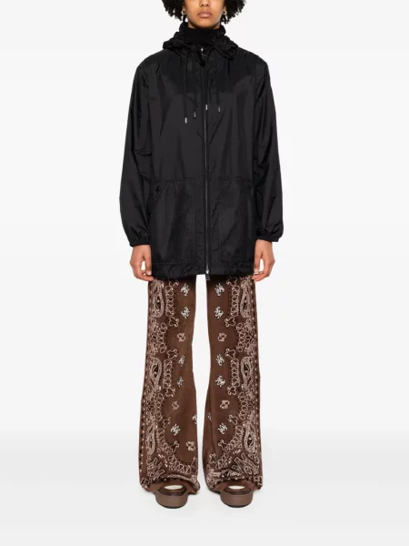 Tinklinis striukė Moncler su gobtuvu juoda