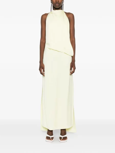 Rochie midi Sportmax asimetrică galben