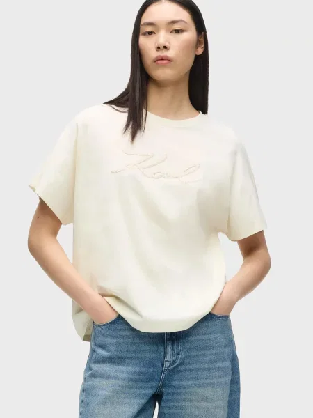 Футболка Karl Lagerfeld з автографом біла