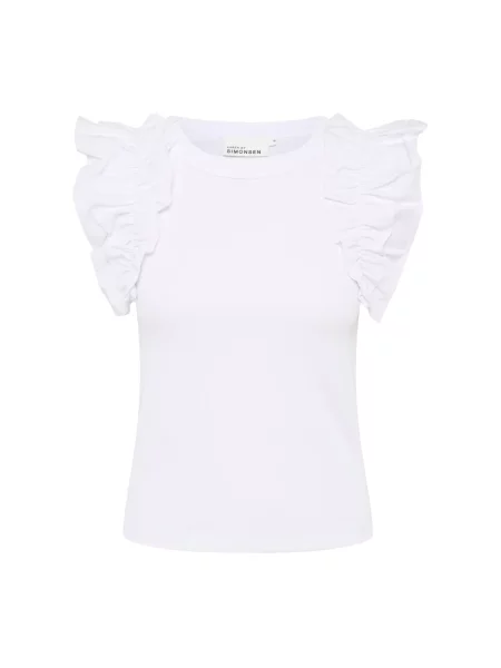 Koszulka Karen By Simonsen z falbankami biała