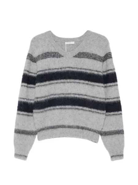 Klasický svetr Low Classic s kulatým výstřihem šedý