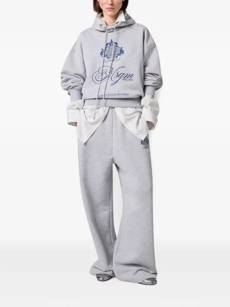 Hanorac cu glugă Msgm cu imagine cu cordon gri