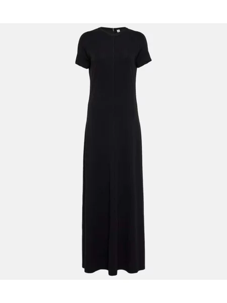 Rochie maxi Toteme din jerseu de costum negru