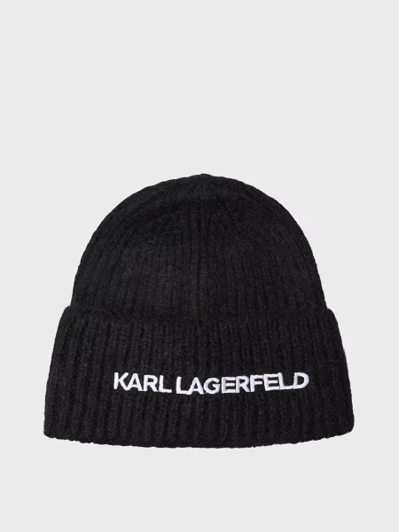 Вовняна шапка Karl Lagerfeld чорна