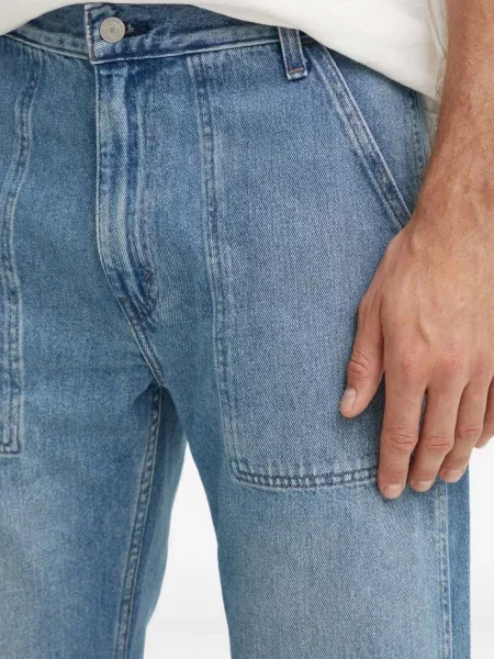 Blugi drepți Levi's® zdrențuiți negru