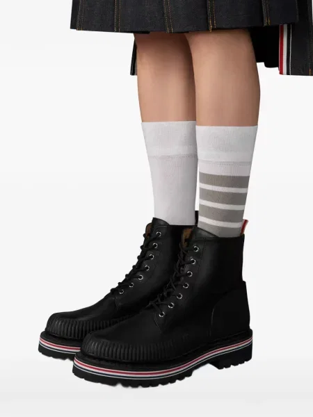 Кожени туристически боти Thom Browne черно