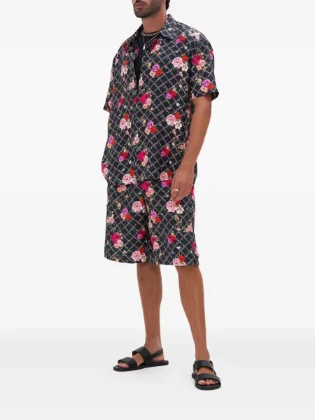 Květinová košile Camilla s potiskem černá