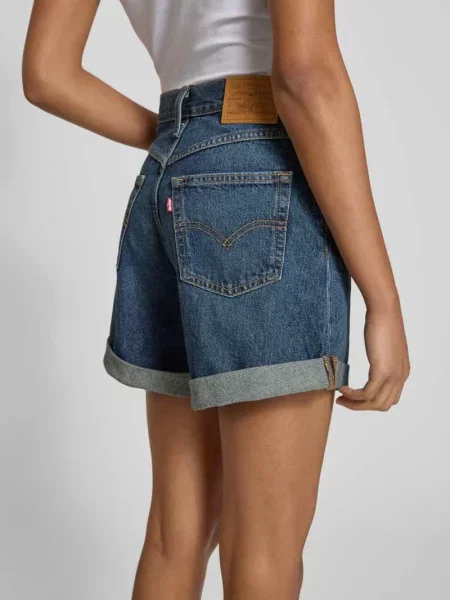 Szorty jeansowe o kroju mom fit z wpuszczanymi Levi's® 300 granatowe