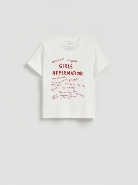 Reserved Tricou cu imprimeu alb