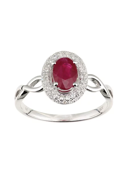 DIAMANT LETERNEL Prsten Ring aus Weißgold mit Diamant mit Rubin stříbrná