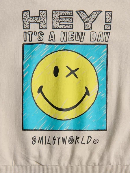 Reserved Світшот SmileyWorld® світло-сірий сірий