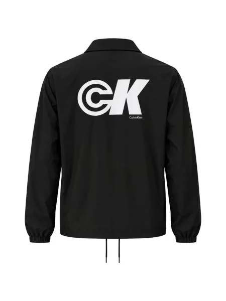 Дънково яке Calvin Klein Jeans с принт черно
