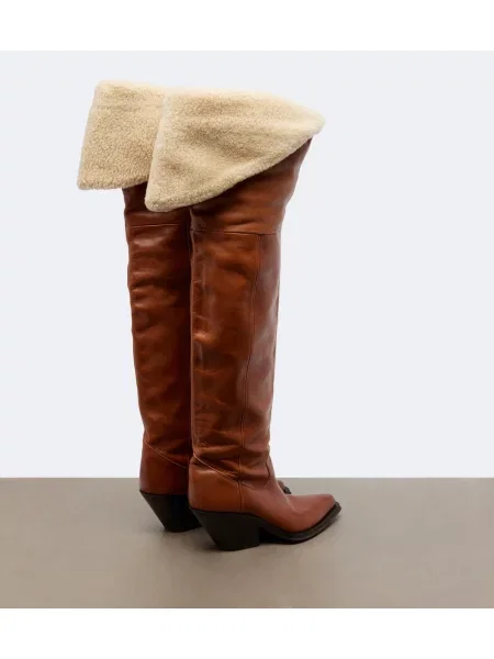 Cizme Chloé din piele maro