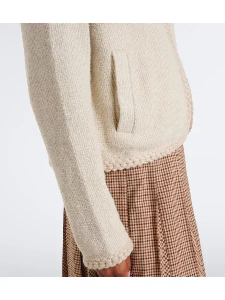 Cardigan Moncler tricotate cu glugă bej