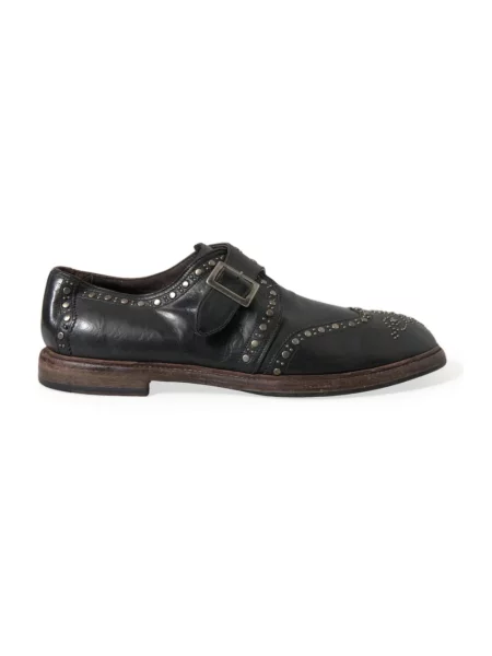 Półbuty Dolce And Gabbana skórzane eleganckie czarne