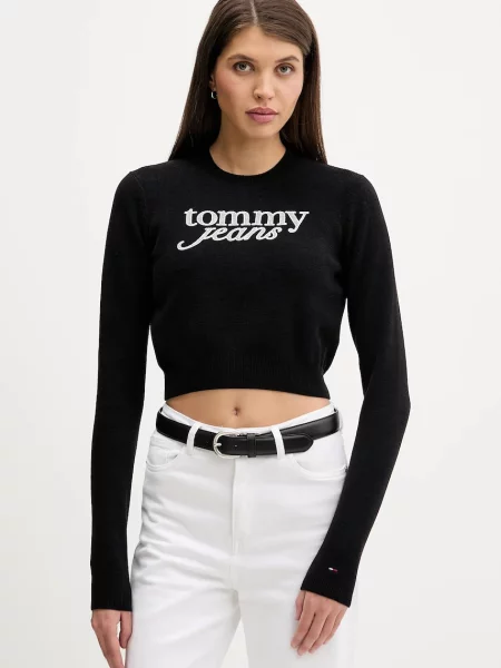 Tommy Jeans pulover light negru